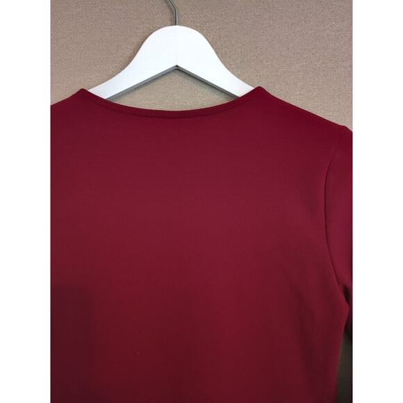 BLVD Dress Womens Small Red Burgundy Bell Sleeves Retro Mermaidcore Party Sheath - Picture 5 of 10